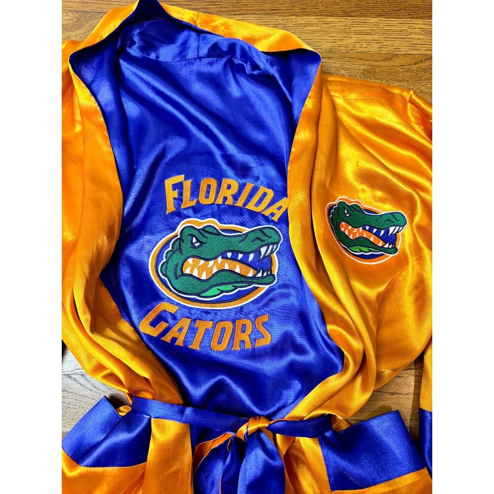 Florida Gators Satin Kimono Robe‎ Embroidered Logo Orange Blue One Size Gameday